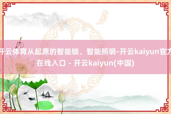 开云体育从起原的智能锁、智能照明-开云kaiyun官方在线入口 - 开云kaiyun(中国)