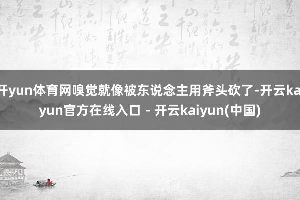 开yun体育网嗅觉就像被东说念主用斧头砍了-开云kaiyun官方在线入口 - 开云kaiyun(中国)