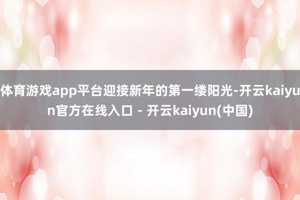 体育游戏app平台迎接新年的第一缕阳光-开云kaiyun官方在线入口 - 开云kaiyun(中国)