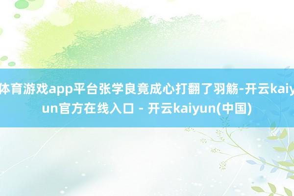 体育游戏app平台张学良竟成心打翻了羽觞-开云kaiyun官方在线入口 - 开云kaiyun(中国)