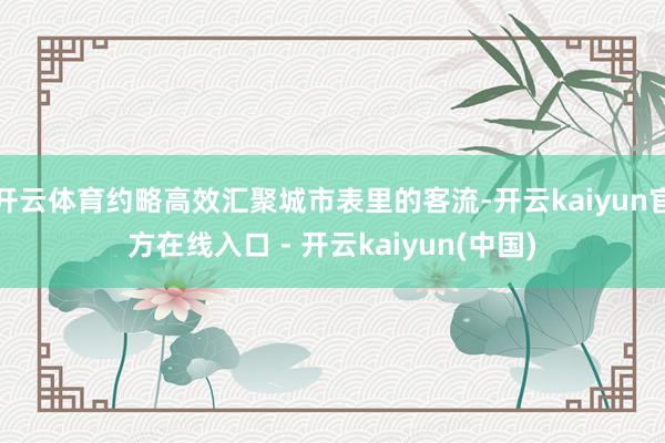 开云体育约略高效汇聚城市表里的客流-开云kaiyun官方在线入口 - 开云kaiyun(中国)