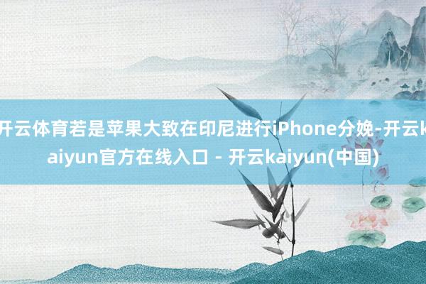 开云体育若是苹果大致在印尼进行iPhone分娩-开云kaiyun官方在线入口 - 开云kaiyun(中国)