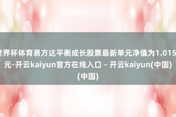 世界杯体育易方达平衡成长股票最新单元净值为1.0158元-开云kaiyun官方在线入口 - 开云kaiyun(中国)