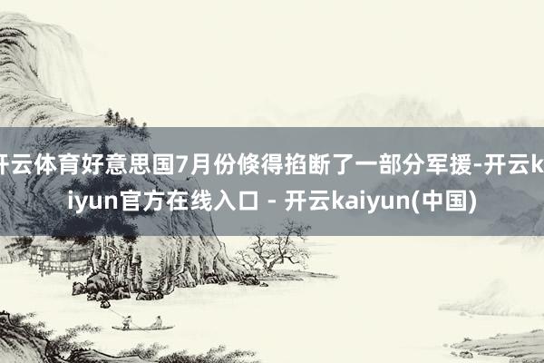 开云体育好意思国7月份倏得掐断了一部分军援-开云kaiyun官方在线入口 - 开云kaiyun(中国)