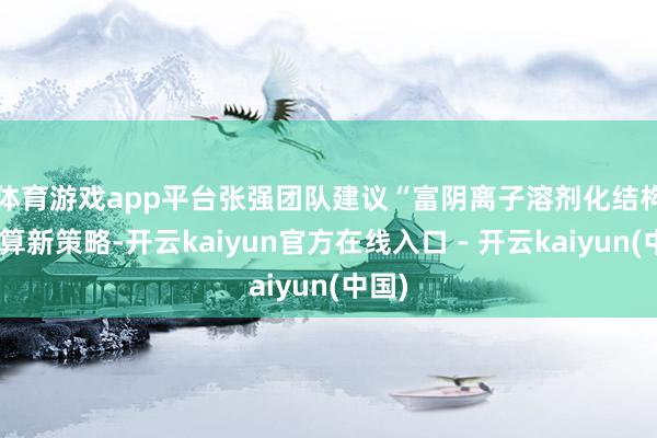 体育游戏app平台　　张强团队建议“富阴离子溶剂化结构”盘算新策略-开云kaiyun官方在线入口 - 开云kaiyun(中国)
