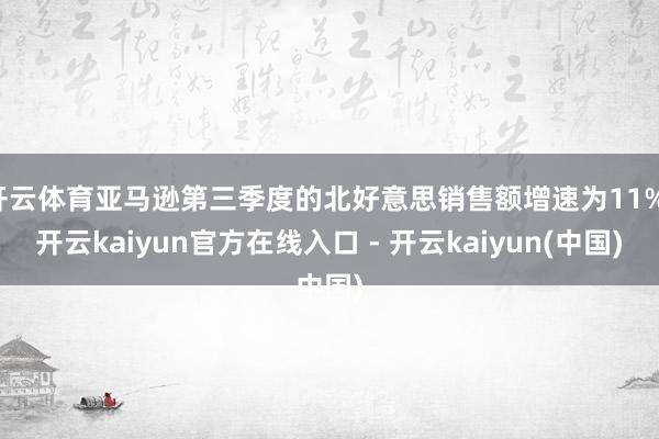 开云体育亚马逊第三季度的北好意思销售额增速为11%-开云kaiyun官方在线入口 - 开云kaiyun(中国)