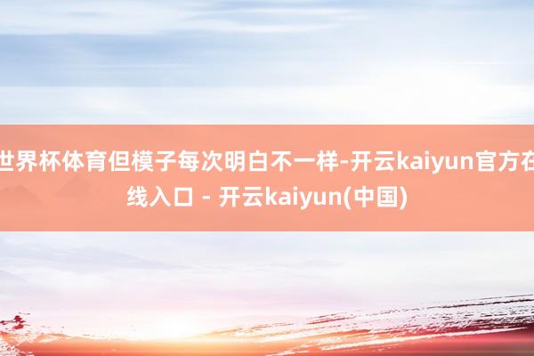 世界杯体育但模子每次明白不一样-开云kaiyun官方在线入口 - 开云kaiyun(中国)